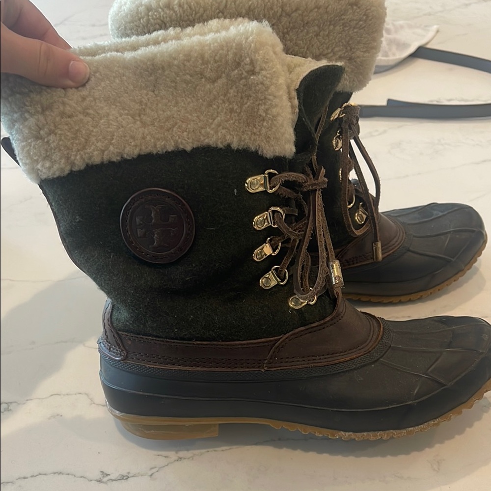 Tory Burch Green and Brown Women's Boots - Picture 2 of 7